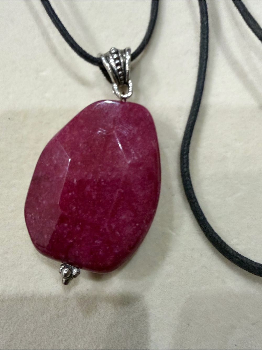 Free People Fluorite Pendant with Brown Suede Cord - Picture 2 of 4